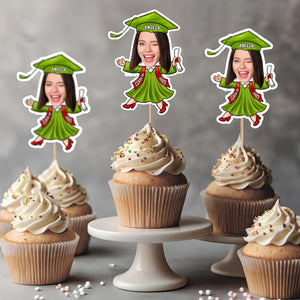 Custom Funny Face Class of 2025 Graduation Decoration Cupcake Toppers LM32 893143