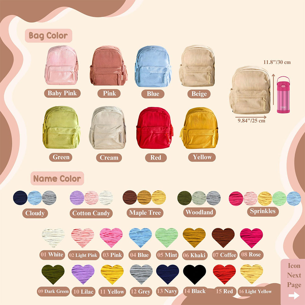 Personalized Name Kids Corduroy Backpack - Gift for Kids, Back to School HO82 902768