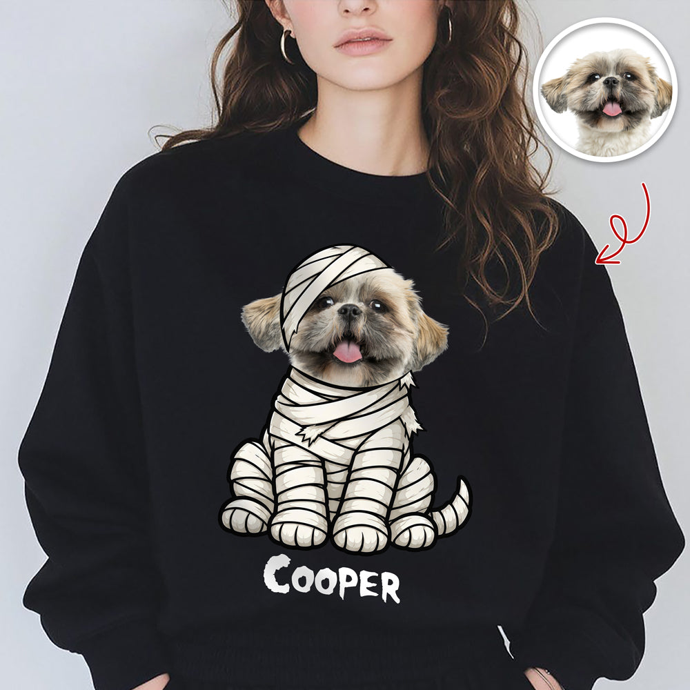 Custom Dog Photo Halloween Dark Shirt - Personalized Halloween Gift for Dog Lovers CH07 180178