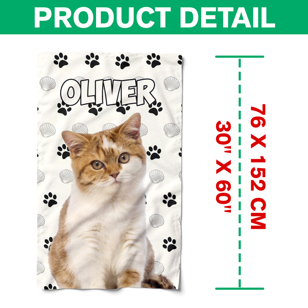 Custom Dog Cat Photo Beach Towel - Personalized Pet Lover Gift TH10 169613