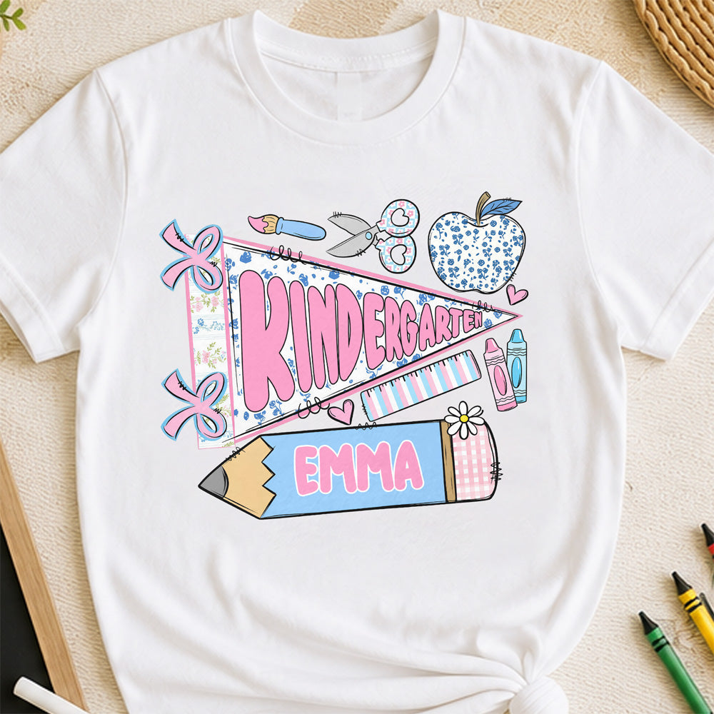 Custom Name First Day of Kindergarten Kid Shirt, Back To School Shirt For Daughter HO82 903262