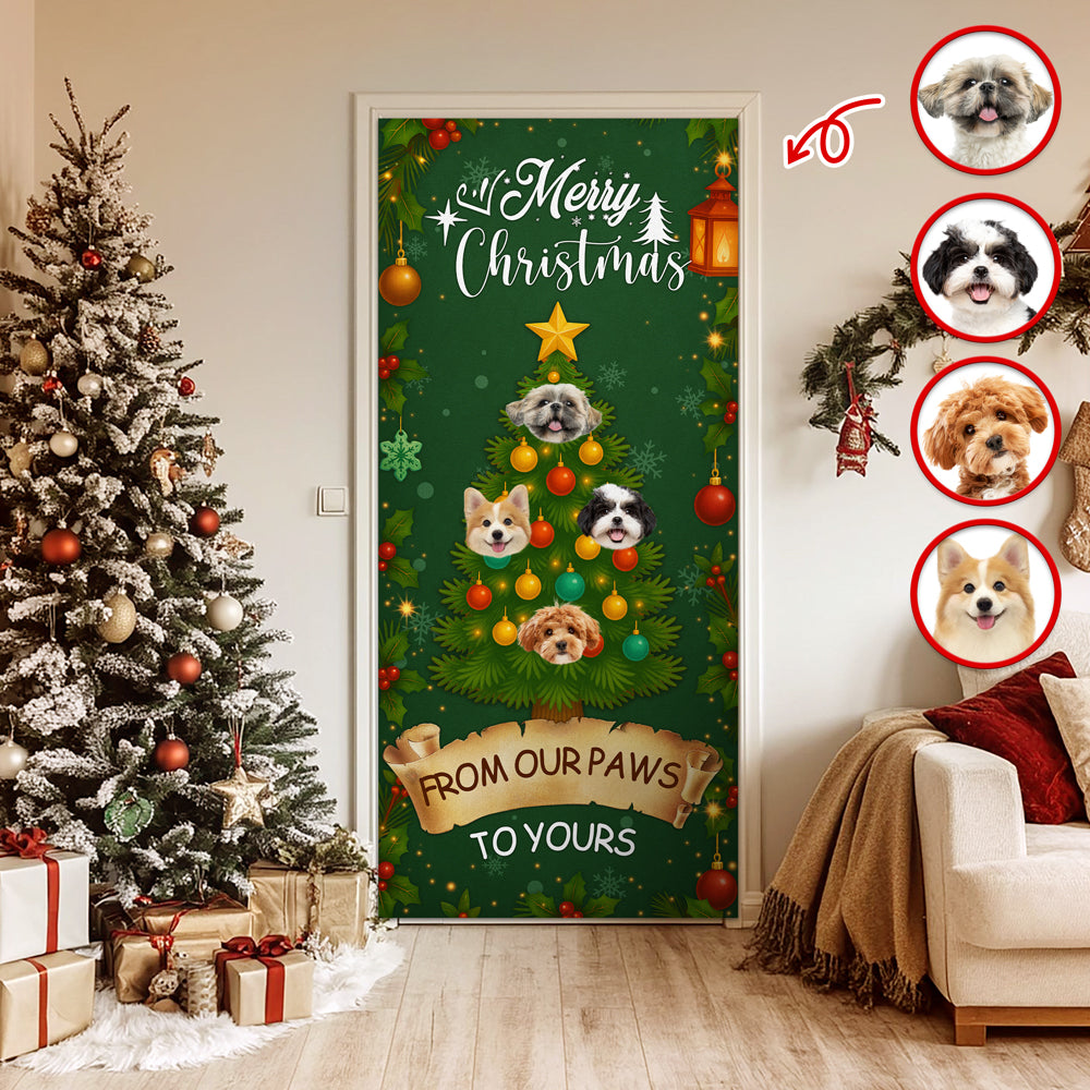 Custom Pet Photo Welcome Door Cover Christmas Gift For Dog And Cat Lovers CH07 899422