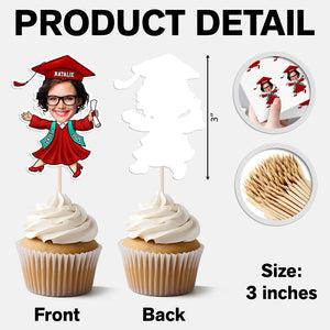 Custom Funny Face Class of 2025 Graduation Decoration Cupcake Toppers LM32 893143