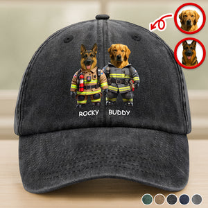 Custom Photo Name Dog Cat Career Uniforms Washed Denim Baseball Cap For Dog Pet Lover HA75 897606