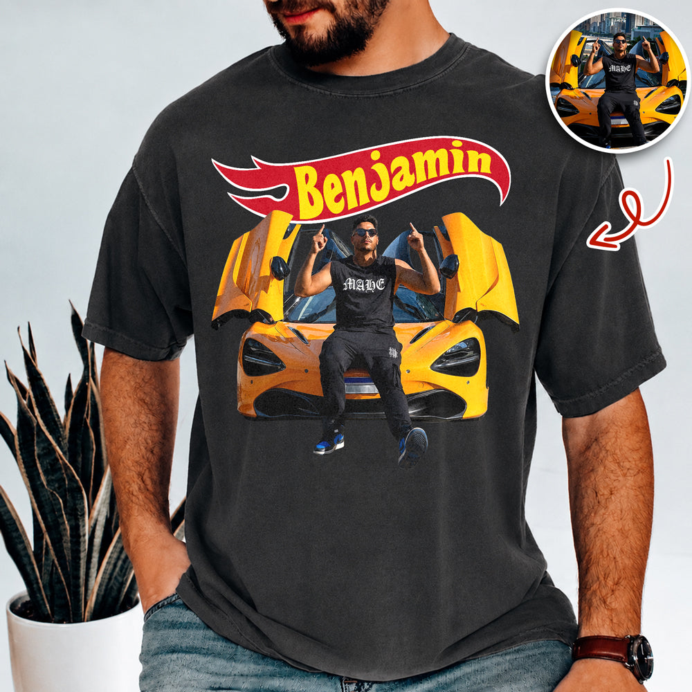 Custom Name With Car Photo Wheel Comfort Shirt CH07 180338