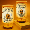 Custom Photo Love Never Leaves, It Lights Up Forever - Memorial Personalized Fabric Lamp CH07 895838