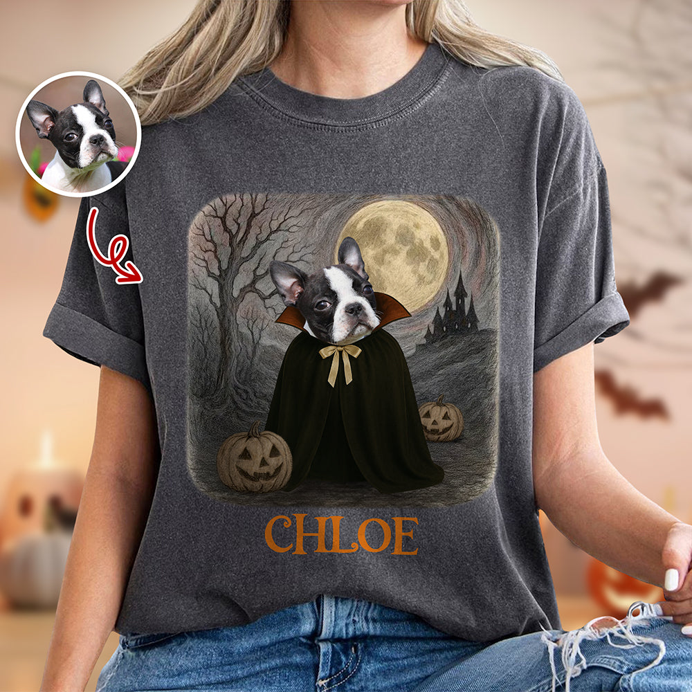 Custom Spooky Cute Dog Halloween Comfort Color Shirt Personalized Dog Lover Gift CH07 899624
