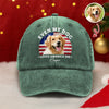 Custom Photo Even My Dogs Love USA 250 Washed Denim Baseball Cap HO82 894720