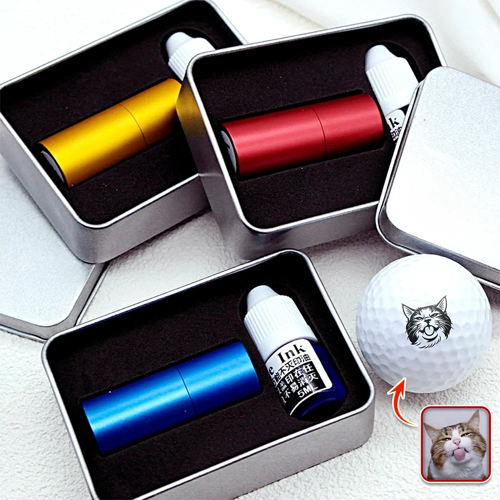 Custom Cat Photo Golf Ball Stamp Box, Golf Club Gift, Golf Lovers Gift TH10 896935