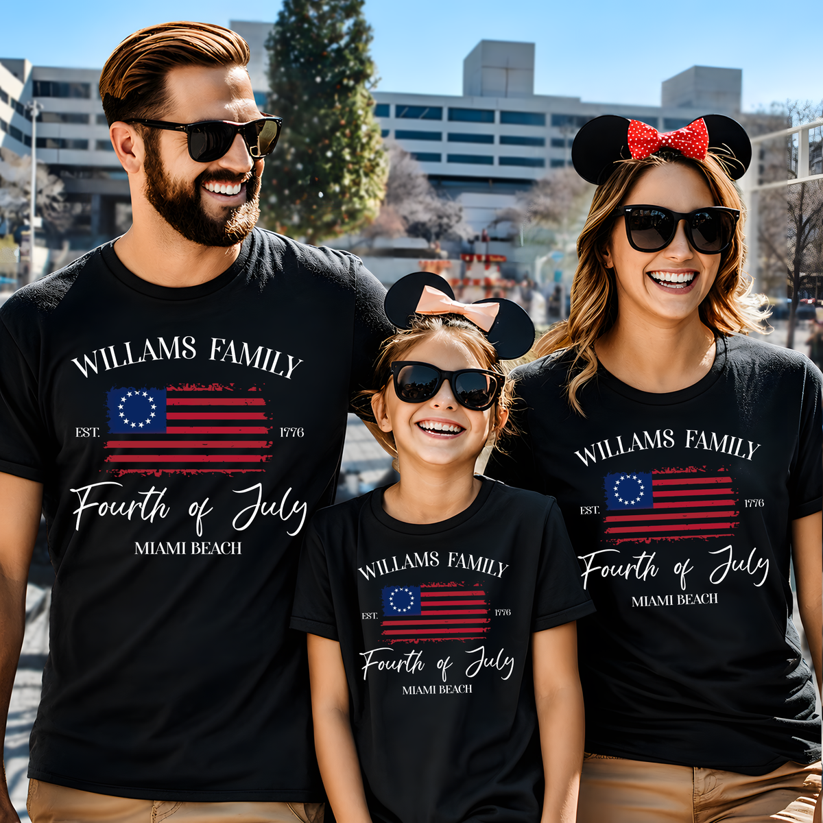 Custom Family Name 4th of July American Flag Matching Shirt LM32 669049