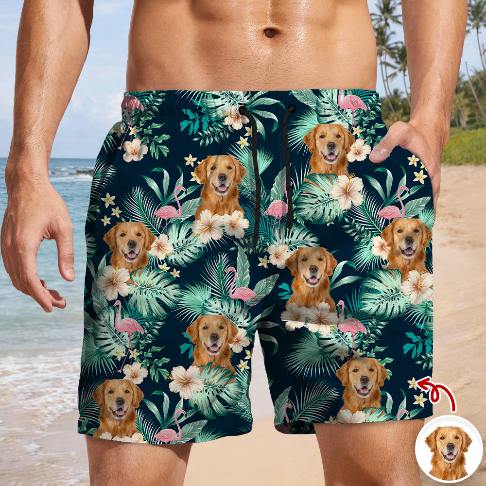 Custom Dog Photo Tropical Vacation Aloha Beach Short Gift For Dog Lover HO82 902632