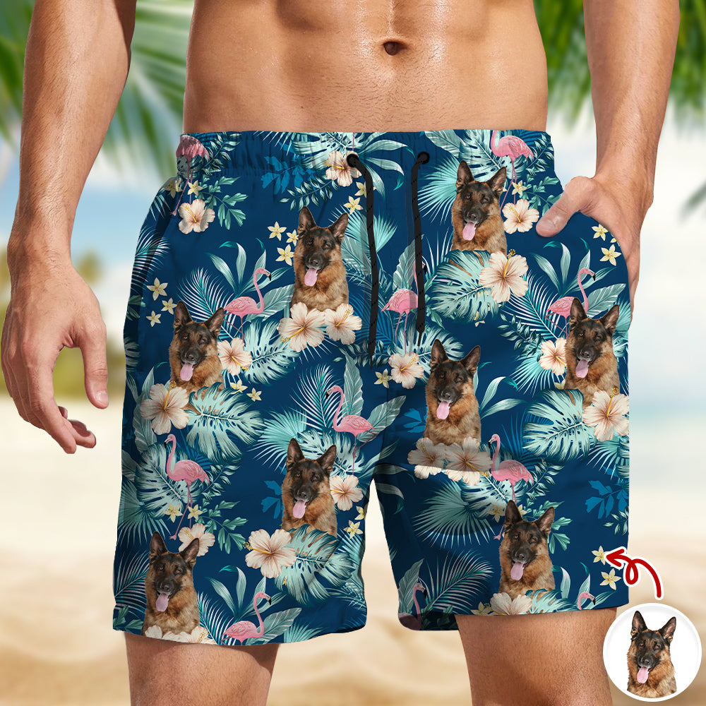 Custom Dog Photo Tropical Vacation Aloha Beach Short Gift For Dog Lover HO82 902632
