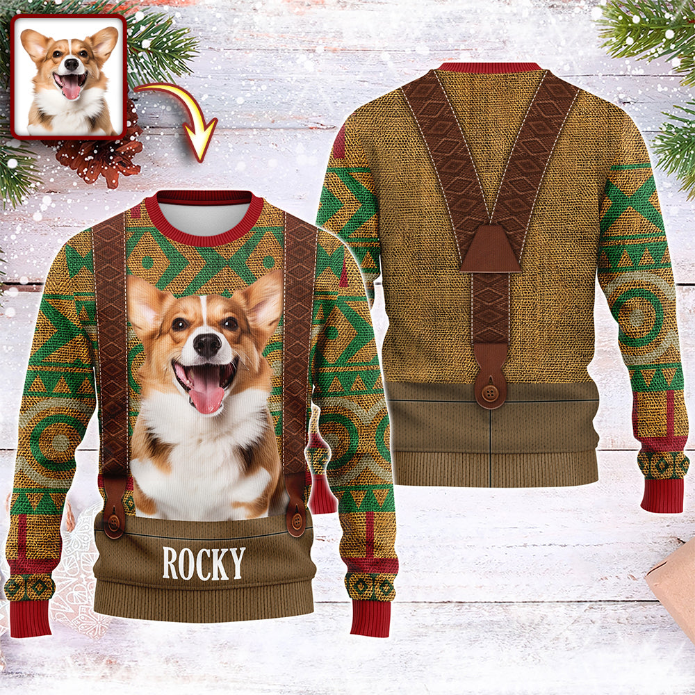 Custom Dog Photo Frozen Christmas Ugly Sweater For Dog Lovers CH07 899954