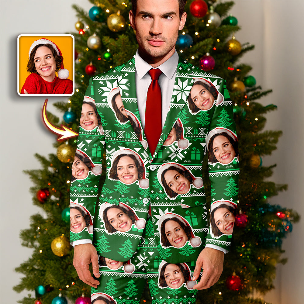 Custom Photo With Christmas pattern Family Men's Suits HO82 900234