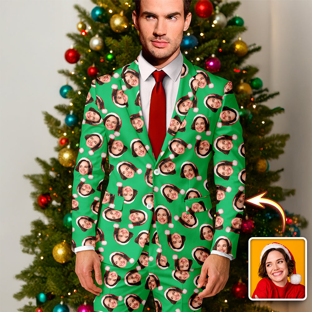 Custom Funny Face Photo Family Men's Suits, Christmas Gift For Dad, Mom, Kids HO82 900236