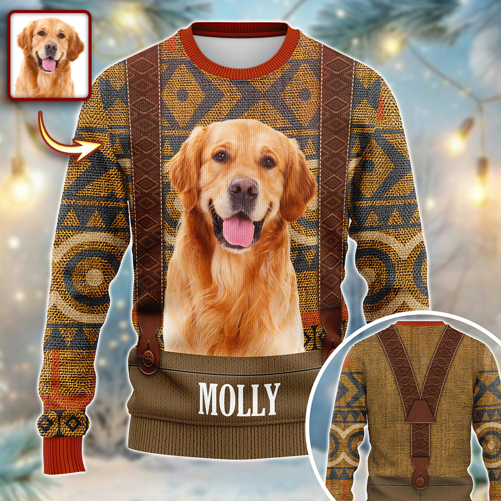 Custom Dog Photo Frozen Christmas Ugly Sweater For Dog Lovers CH07 899954