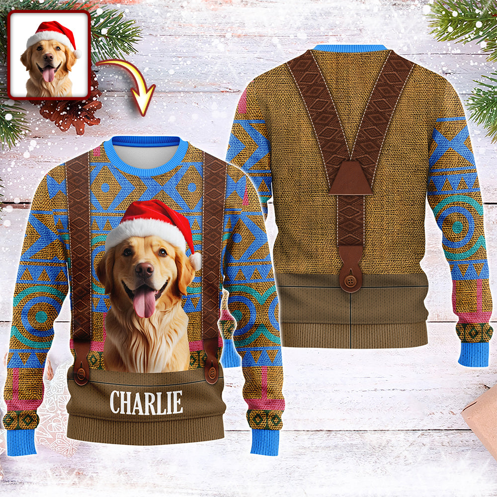 Custom Dog Photo Frozen Christmas Ugly Sweater For Dog Lovers CH07 899954