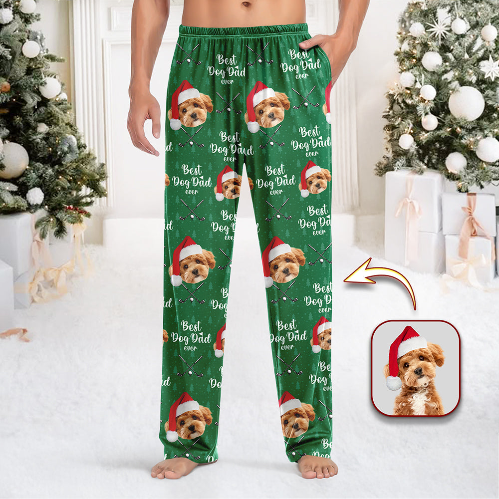 Custom Pet Photo Best Dog Dad Ever Sweatpants For Golf Loving LM32 893939