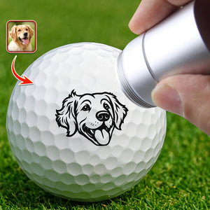 Custom Dog Photo Golf Ball Stamp Box, Golf Club Gift, Golf Lovers Gift TH10 896919