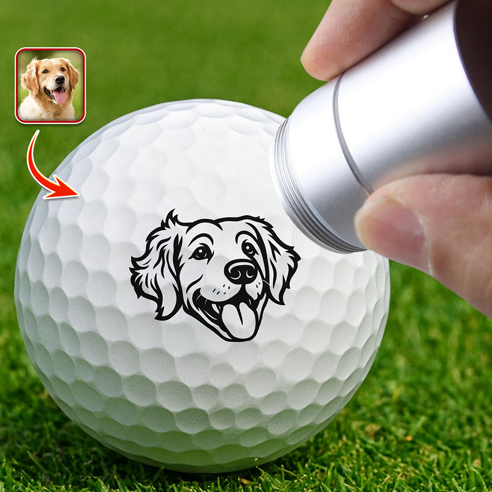 Custom Dog Photo Golf Ball Stamp Box, Golf Club Gift, Golf Lovers Gift TH10 896919