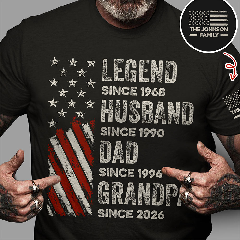 Personalized Family Name Father's Day Gifts, Legend, Husband, Dad And Grandpa Dark Shirt HO82 902708