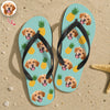 Custom Dog Photo Tropical Summer Pattern Flip Flops - Personalized Beach Gift For Dog Lovers CH07 911720