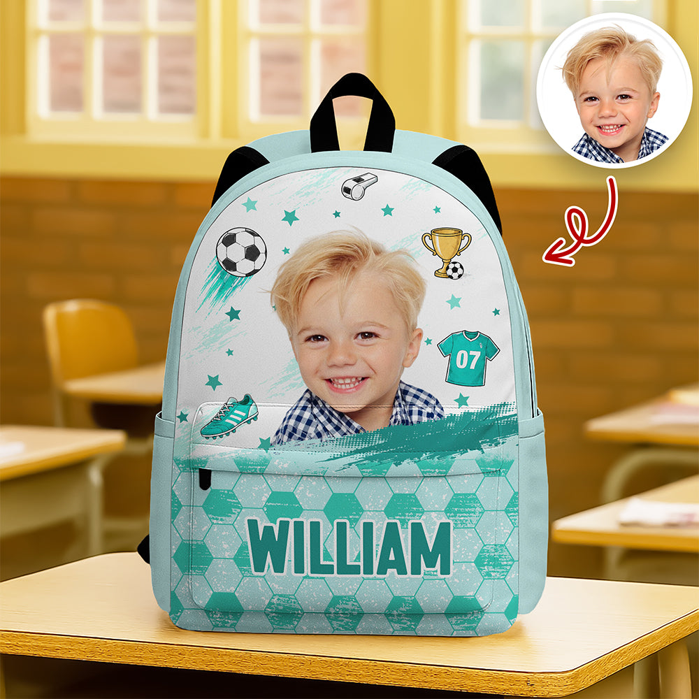 Custom Kid Photo Personalized Soccer Backpack HA75 921698