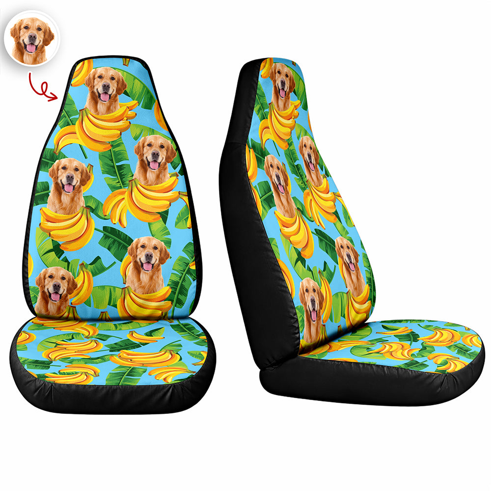Custom Dog Photo Tropical Summer Pattern Car Seat Cover HO82 902390