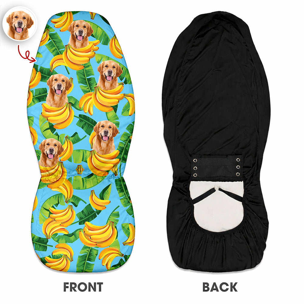 Custom Dog Photo Tropical Summer Pattern Car Seat Cover HO82 902390