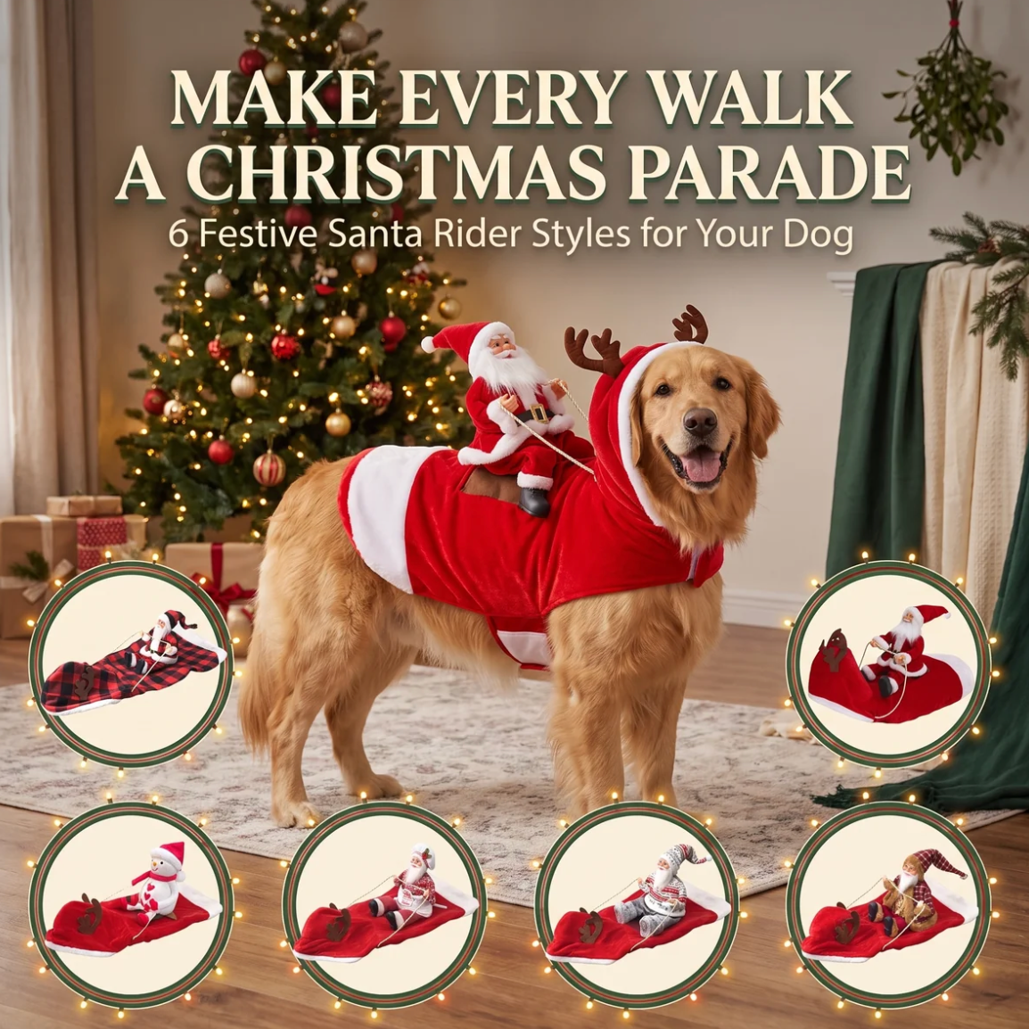 Christmas Dog Costume, Santa Claus Dog Outfit, Christmas Pet Costume, Holiday Dog Gift HA75 919106