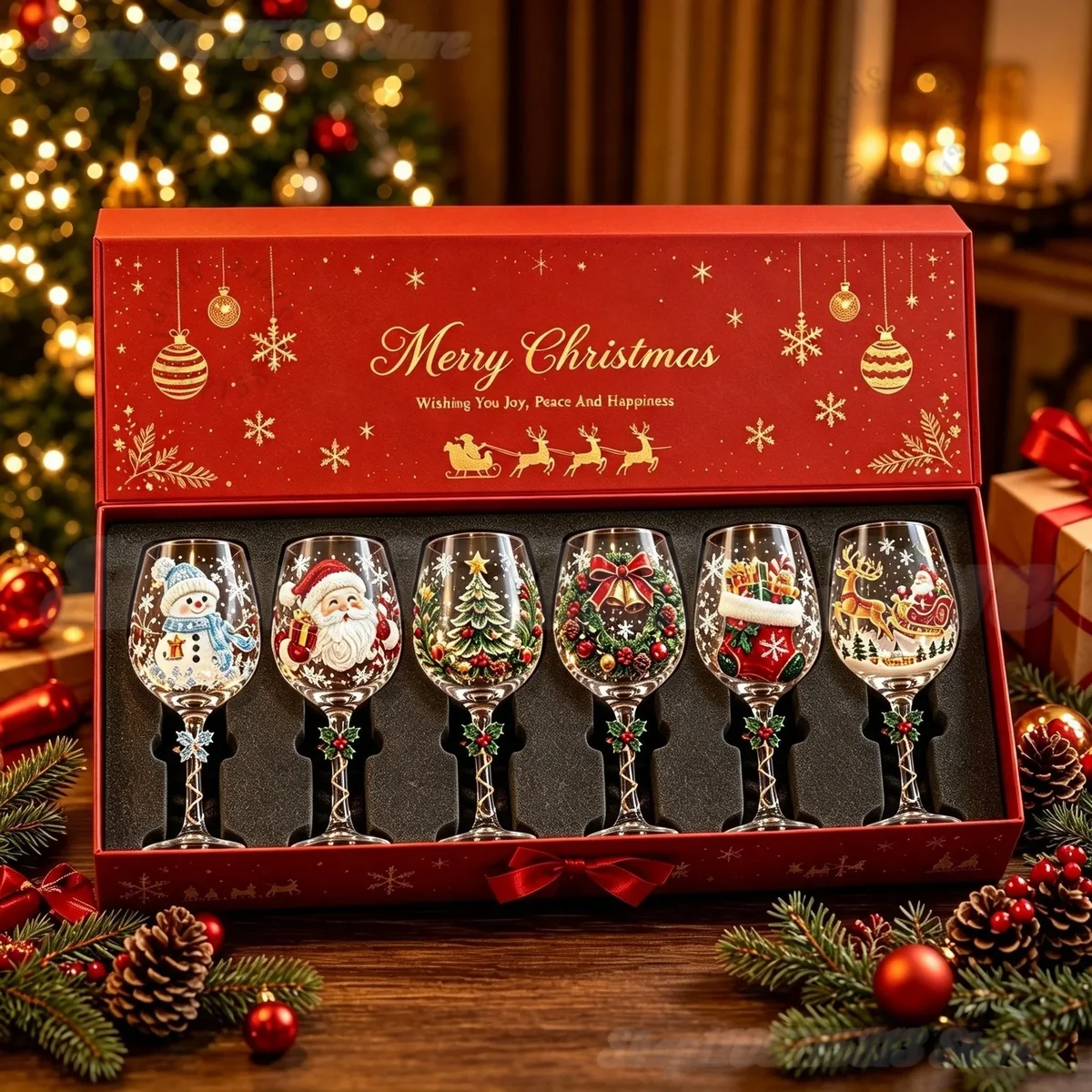 Christmas Wine Glasses Set Gift For Christmas Day TH10 171097