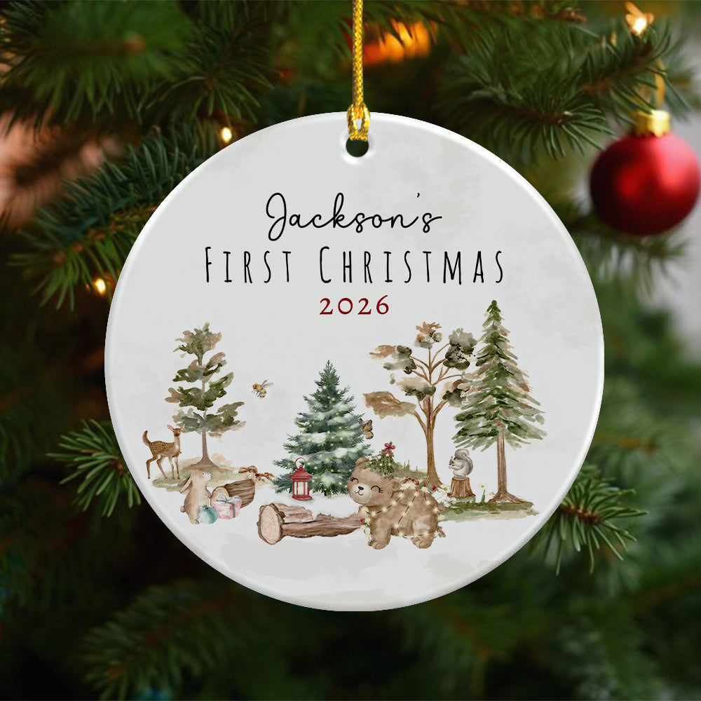 Custom Photo First Christmas Ceramic Ornament For Family TH10 170857