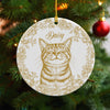 Custom Pet Photo Sketch Line Art Christmas Ceramic Ornament HA75 919124