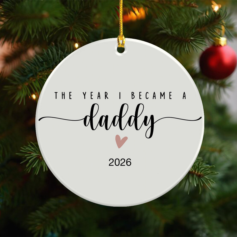 Personalized The Day I Became A Mama, Daddy Ceramic Ornament, Family Christmas Keepsake LM32 669707