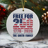 Custom Family Name Free For 250 Years Independence Day Patriotic Ceramic Ornament LM32 895183