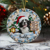 Custom Dog Photo Paws Make Life Bright Stained Glass Design Ceramic Ornament LM32 669981