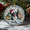 Custom Dog Photo Paws Make Life Bright Stained Glass Design Ceramic Ornament LM32 669981
