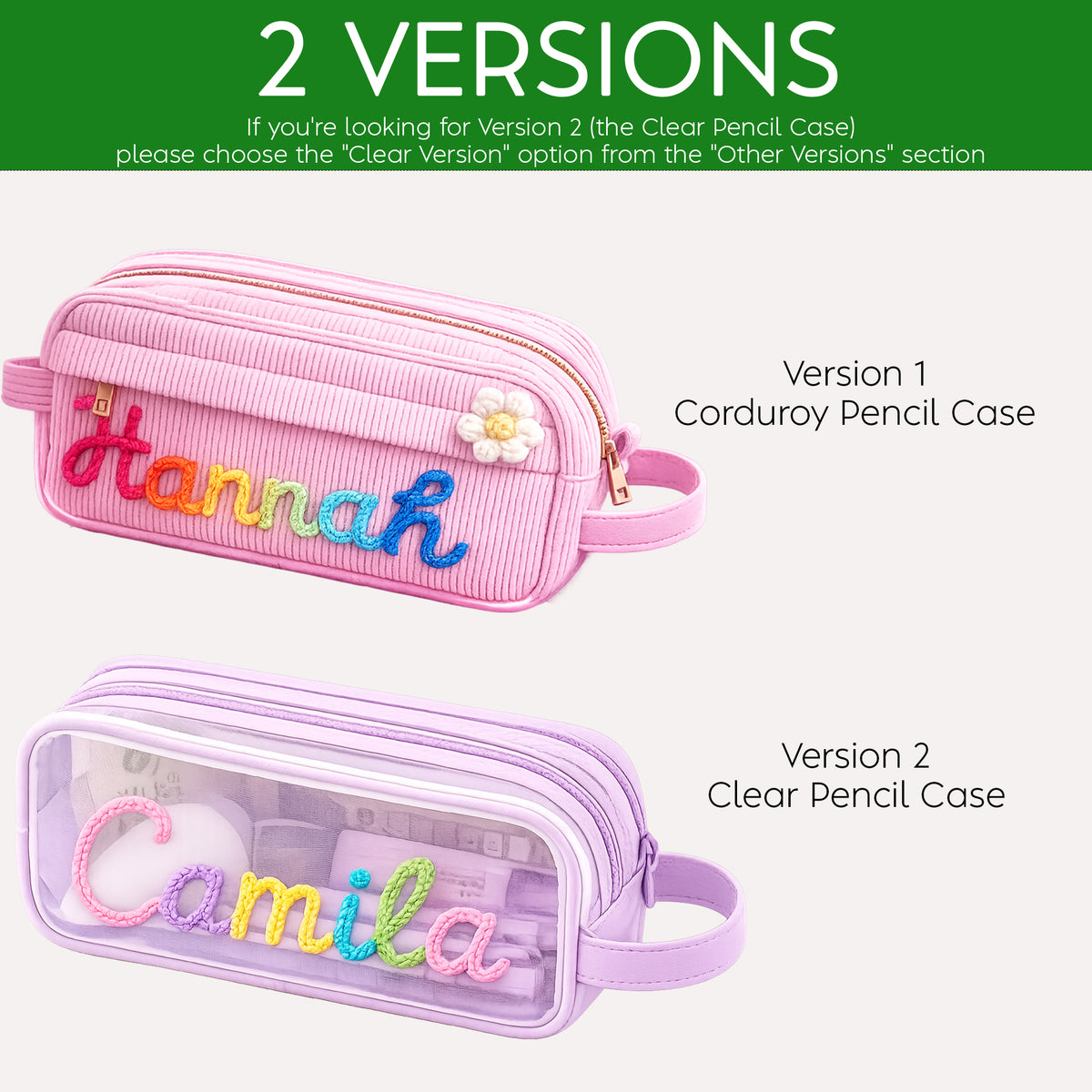 Custom Yarn Name Corduroy Pencil Case, Back to School Gift, Gift for Kids LM32 669273