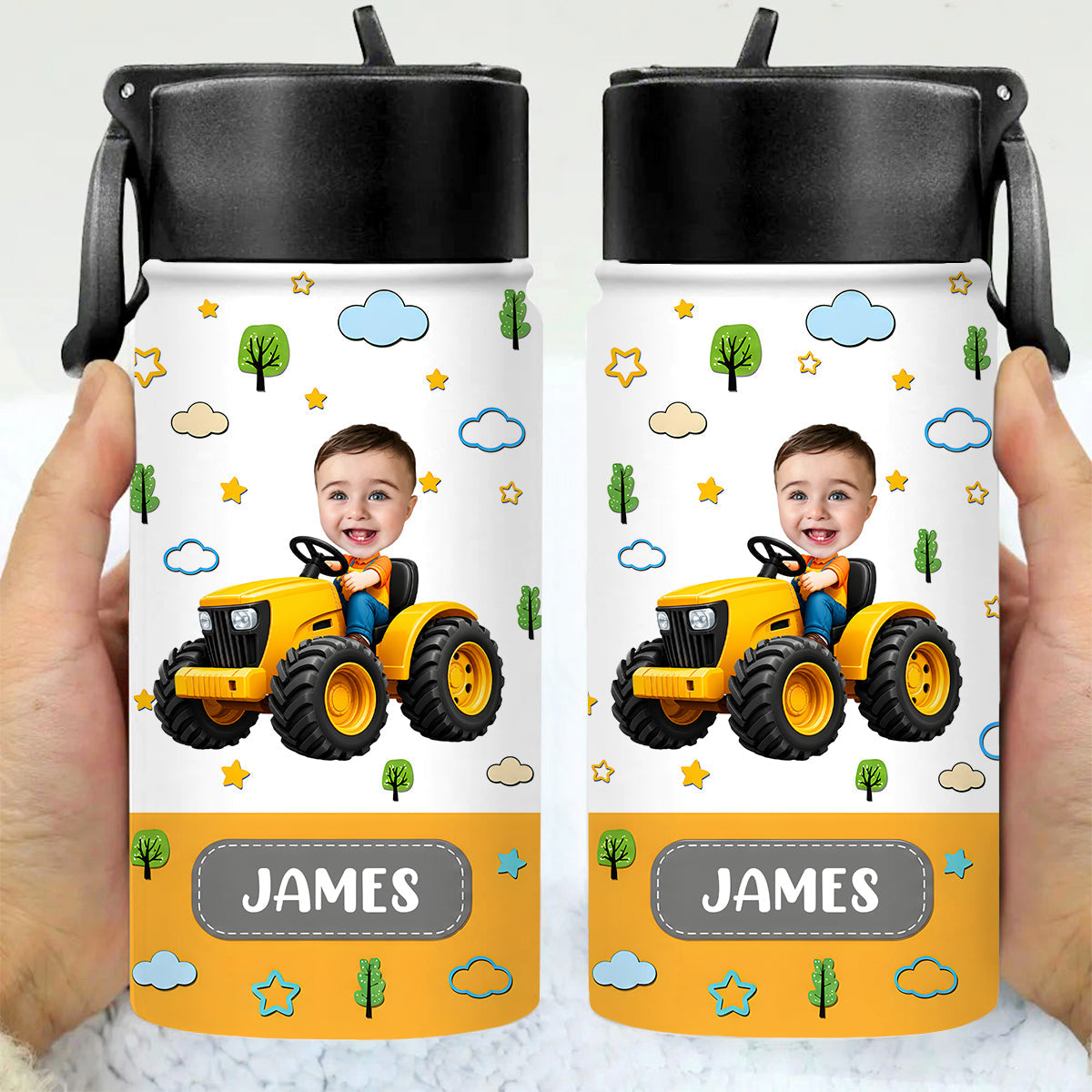 Custom Photo Car Lorry Vehicle Helmet Kid Water Bottle HO82 902968