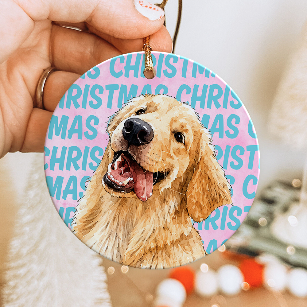 Custom Photo Christmas Ceramic Ornament, Gifts For Dog Cat Lovers, Dog Dad And Mom, Cat Owners TH10 170681