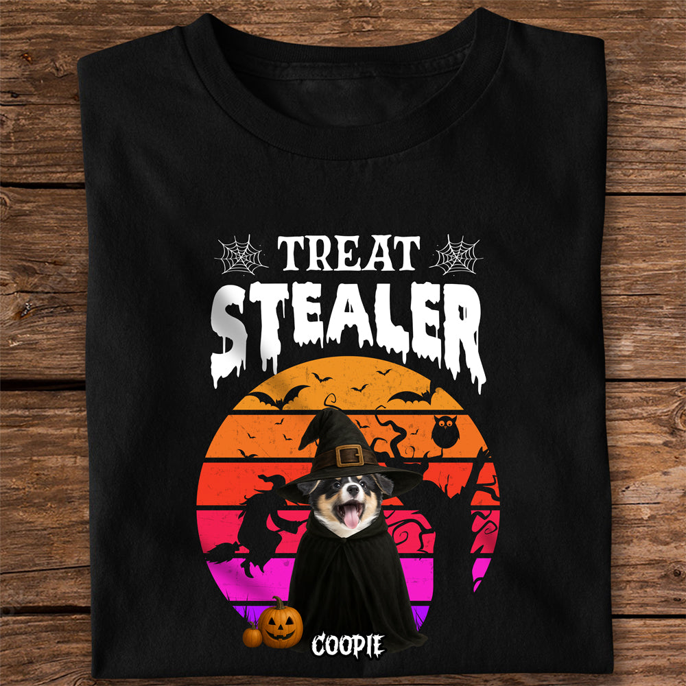 Custom Photo Dog Treat Stealer Halloween Dark Shirt HA75 897648