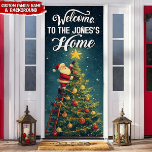 Custom Santa Background Welcome To My Home Decoration Door Cover LM32 895655