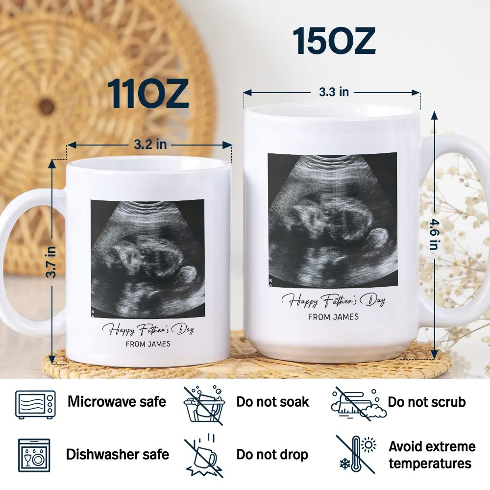 Custom Photo Happy Father's Day Baby Scan Mug - Gift For Father's Day TH10 169933