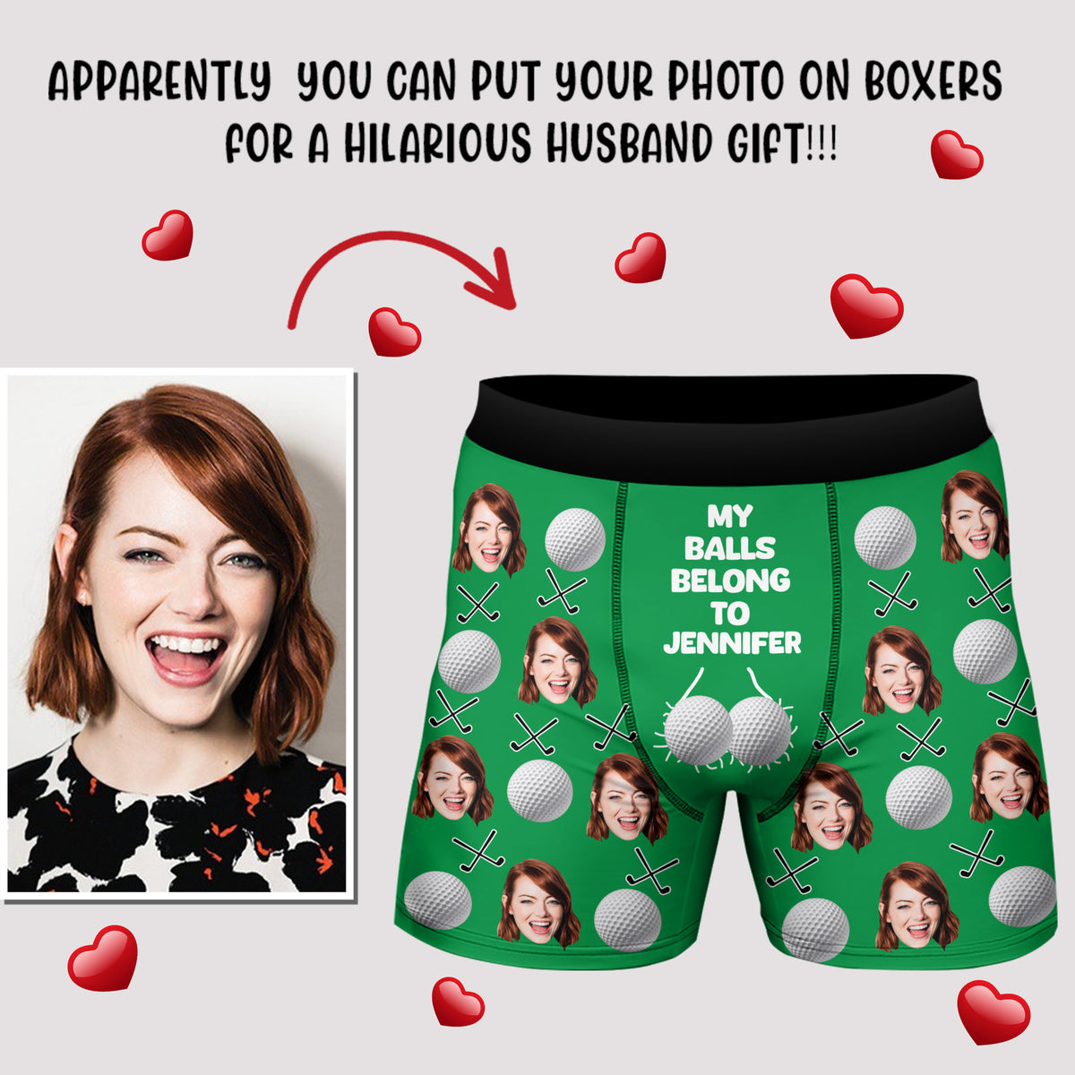 Custom Wife Girlfriend Name My Balls Belong To Her Men's Boxer Briefs Funny Gift For Golf Lovers CH07 895380