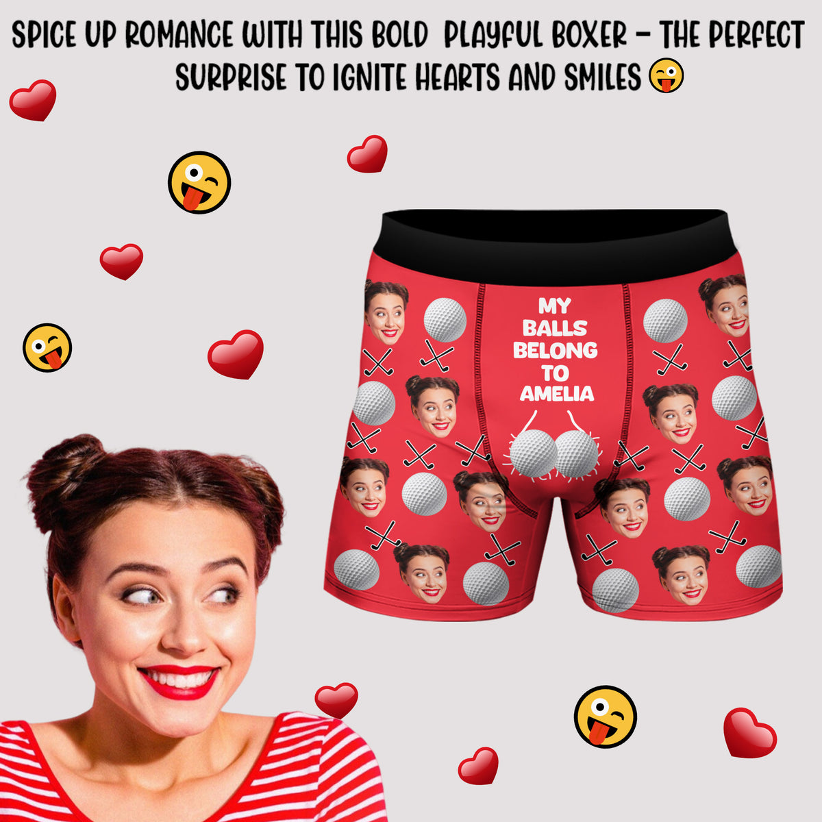 Custom Wife Girlfriend Name My Balls Belong To Her Men's Boxer Briefs Funny Gift For Golf Lovers CH07 895380