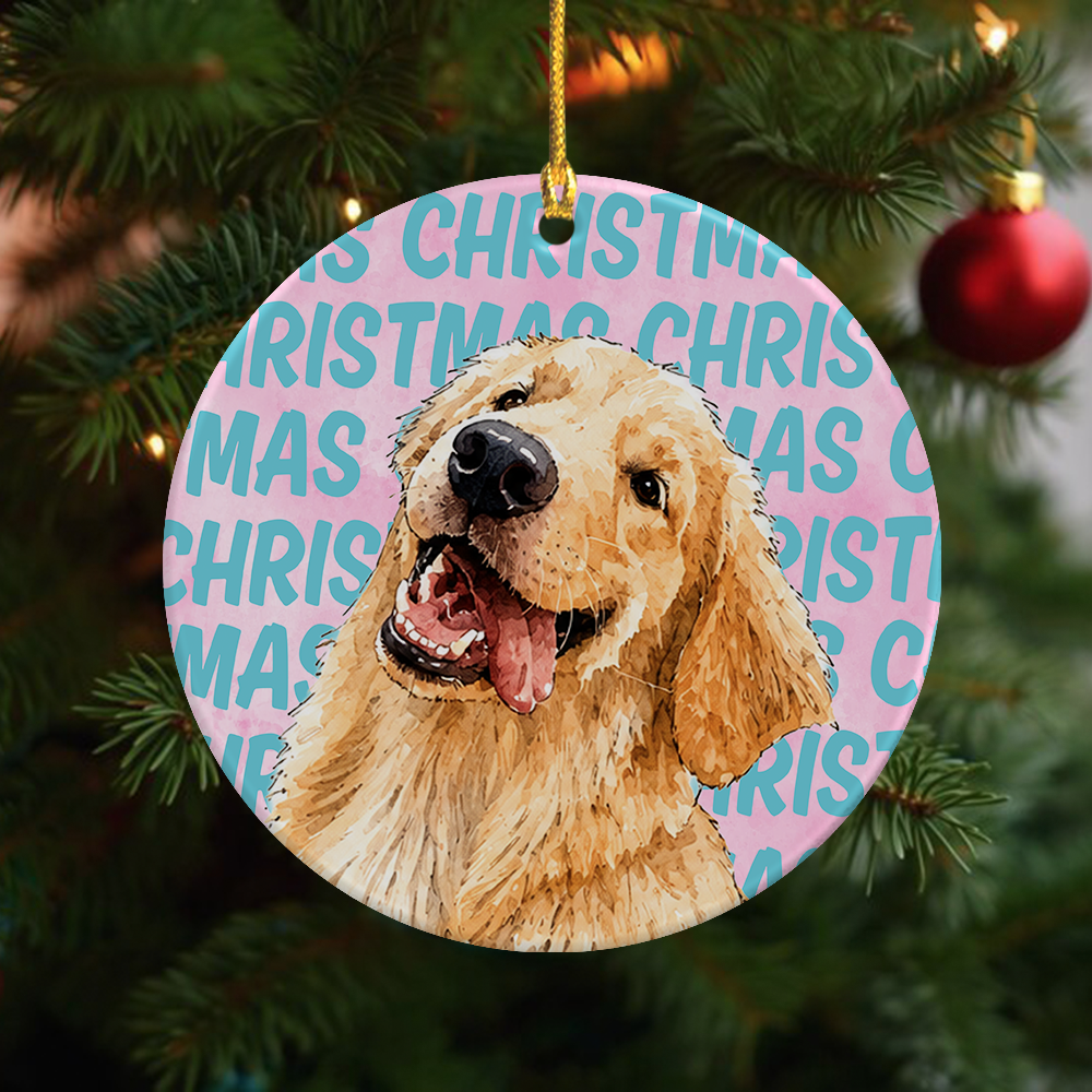 Custom Photo Christmas Ceramic Ornament, Gifts For Dog Cat Lovers, Dog Dad And Mom, Cat Owners TH10 170681