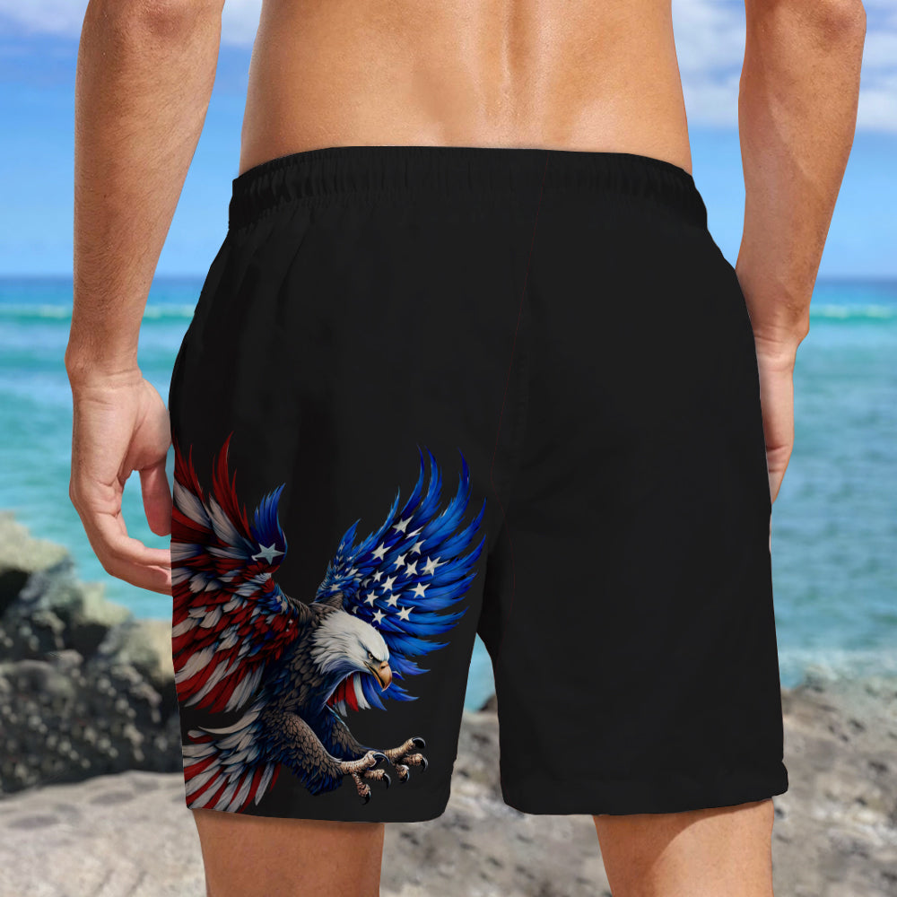 American Flag Eagle Patriotic 1776 Beach Short LM32 669227