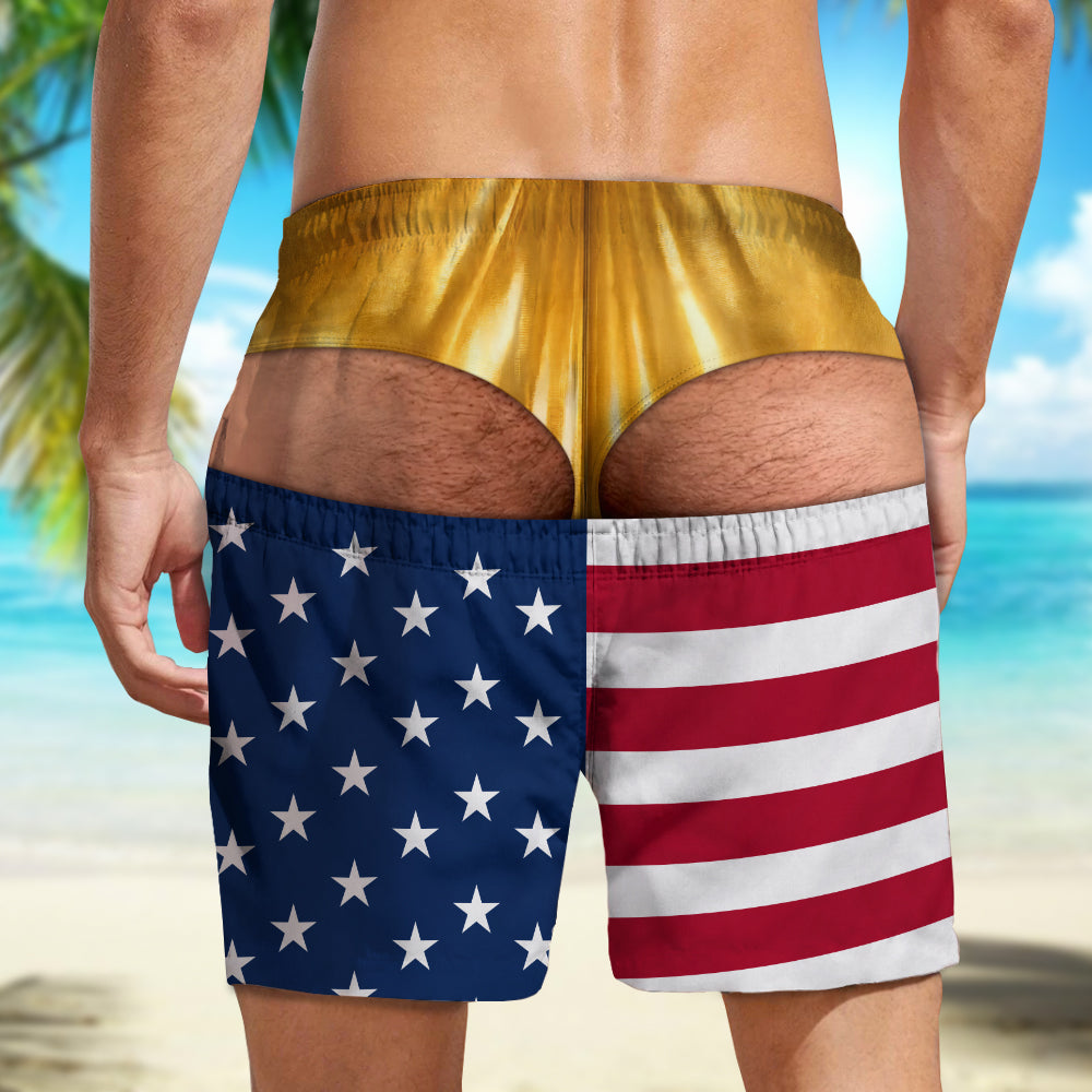 Funny Men’s Swim Trunks - Fake Underwear Beach Shorts, Wide Load Birthday Gag Gift For Him HA75 921938