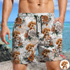Custom Dog Photo Floral Aloha Pattern Beach Shorts - Gift for Dog Lovers HO82 902414