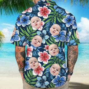 Custom Family Photo Colorful Tropical Hawaii Shirt TH10 892615
